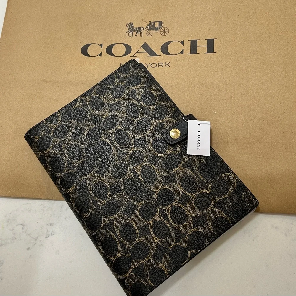 Coach Black and Gold Signature Journal